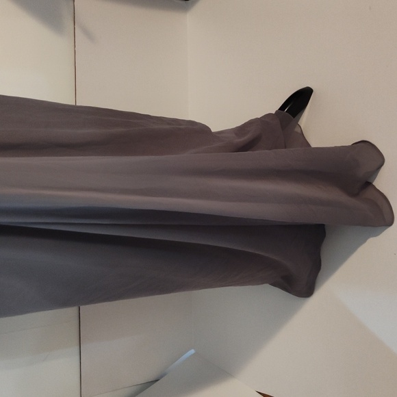 Dessy Collection Vivian Diamond 12 Grey Formal Maxi Dress Strapless Ruched Bust - Picture 4 of 10